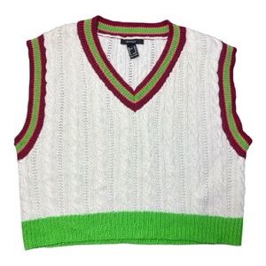 FOREVER 21 Varsity Knit Vest